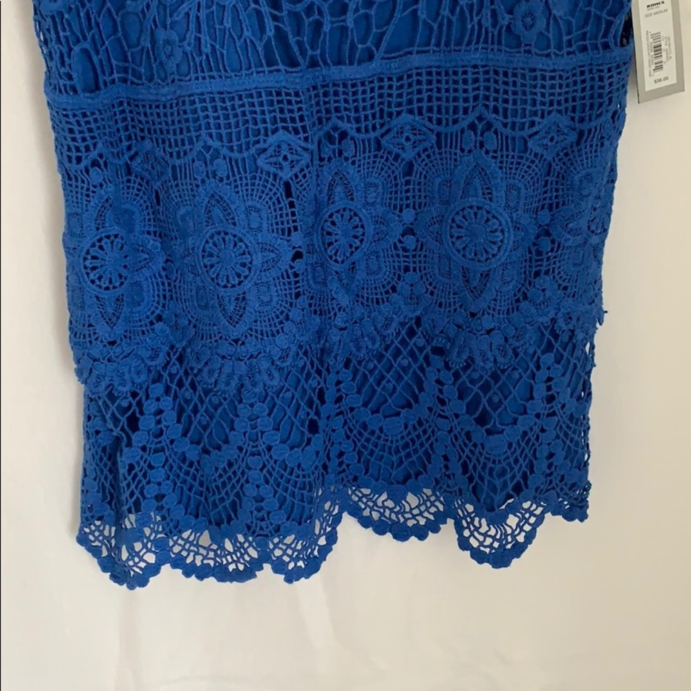 Apt. 9 Royal Blue Crochet Lace Tank Top - Picture 10 of 11